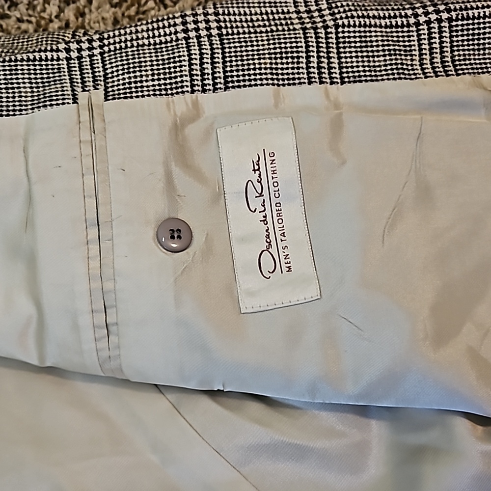 Vintage Oscar de la Renta Plaid Houndstooth Blazer - Picture 4 of 6